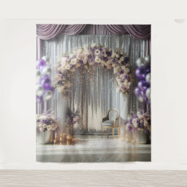 Tapiz Arco de globo de lavanda de bonito colgado