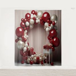 Tapiz Arco de globo rojo y gris bonito colgando