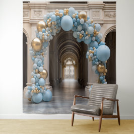 Tapiz Arco de globos azul pastel colgante