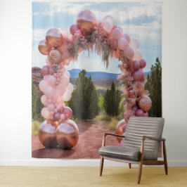 Tapiz Arco de globos rosa pastel colgante