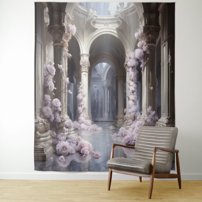 Tapiz Arco floral romántico colgando (In situ)