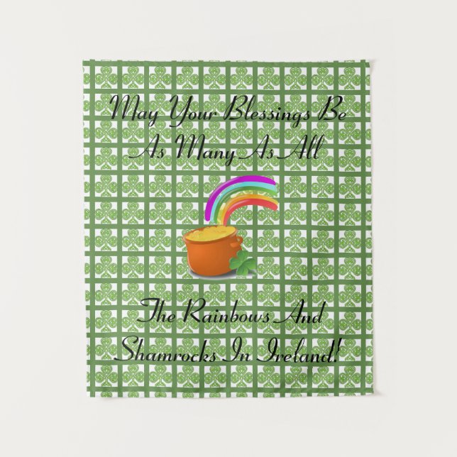 Tapiz Arco iris y tréboles (Anverso)