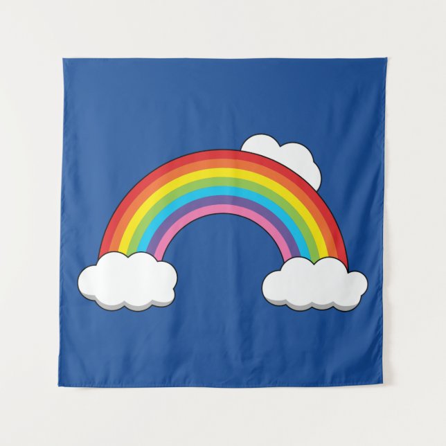 Tapiz Arcoiris con nubes blancas (Anverso)