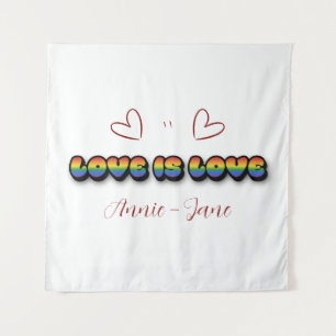 Tapiz arcoíris LGBTQ de Amor es Amor