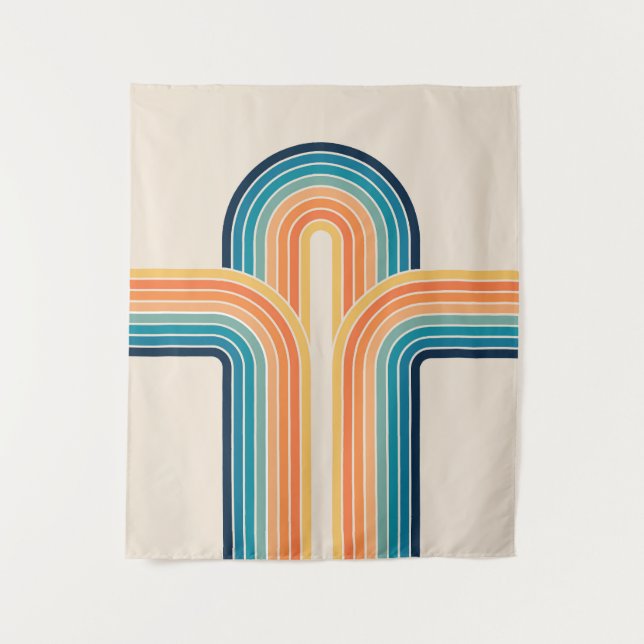 Tapiz Arcos triple retro coloridos (Anverso)
