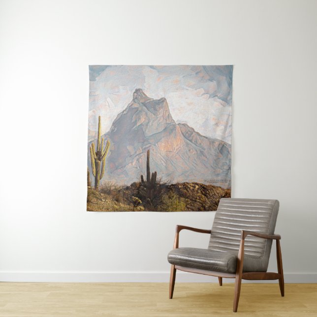 Tapiz Arizona Picacho Peak Southwest Desert Digital Art (In situ)