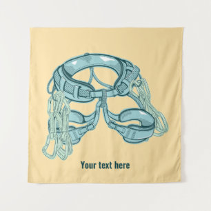 Tapiz Arnés de escalada de roca con dibujos rápidos