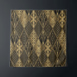 Tapiz Art Deco Black Gold Elegance<br><div class="desc">Patrón Art Decó. Fondo dorado y negro impecable. Las conchas metálicas o las escalas adornan los rombos. Diseño geométrico minimalista. Líneas antiguas. Motivos de los años 20-30. El retrato vintage de lujo. Patrón Art Deco - elegancia en negro y oro. Podrá disfrutar de las lujosas vibraciones de la época. Adentro...</div>