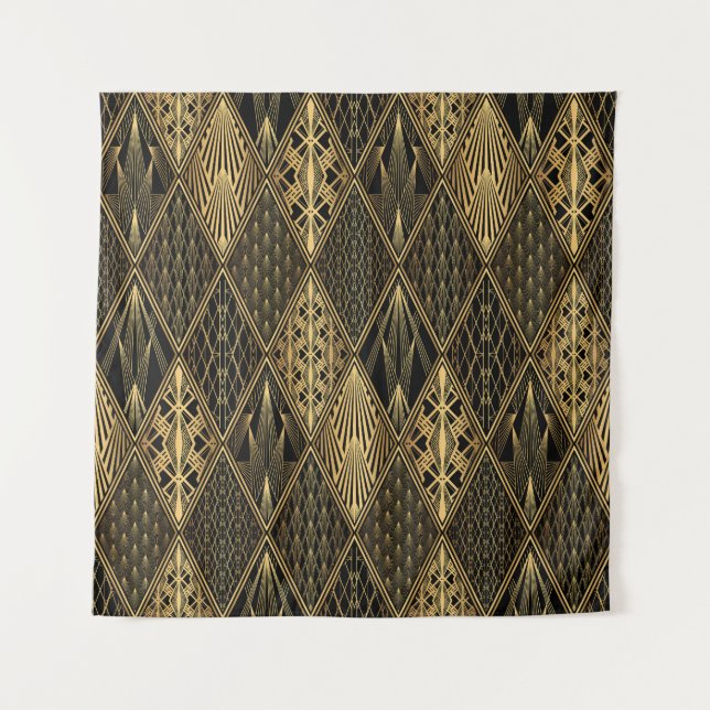 Tapiz Art Deco Black Gold Elegance (Anverso)