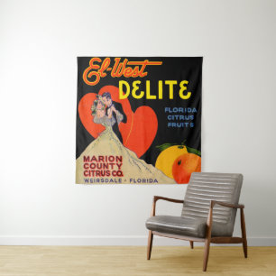 Tapiz Art deco de Los Ángeles 1930 Delite Florida Citrus