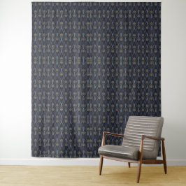 Tapiz Art Deco pattern with geometric shapes in gold