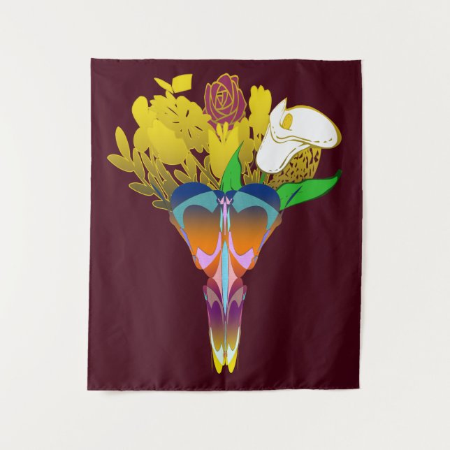 Tapiz Art Deco Vase with Golden Flowers (Anverso)