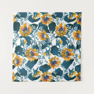 Tapiz Art Nouveau, estampado floral.