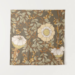 Tapiz Art Nouveau: Vintage floral decorativo.
