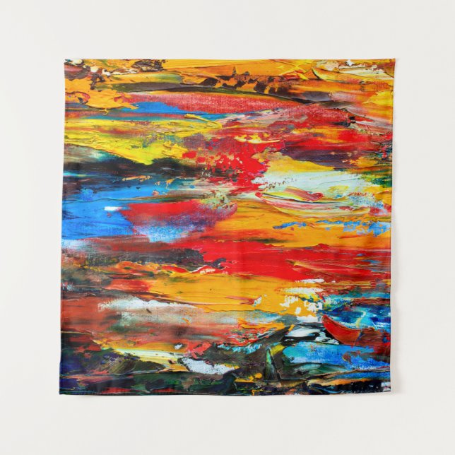 Tapiz Art painting with palette knifeblack,paris,red,whi (Anverso)