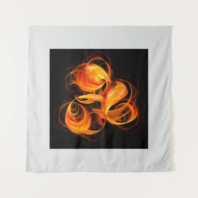 Tapiz Arte abstracto de bola de fuego (Anverso)