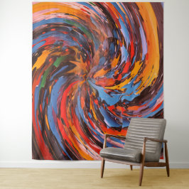 Tapiz Arte abstracto de pintura colorida arremolinada