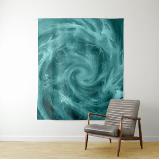 Tapiz Arte abstracto de pintura con agua azul giratoria