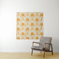 Arte abstracto deco patrón sol naranja