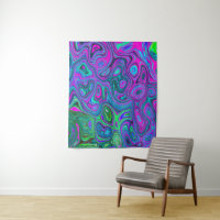 Arte abstracto marmolado magenta y verde lima