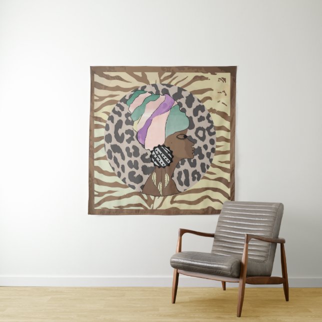 Tapiz Arte boho de mujeres africanas (In situ)
