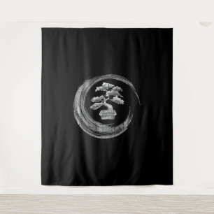 Tapiz arte caligráfico de bonsai enso    circlezen