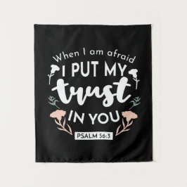 Tapiz Arte Cristiano Floral Oscuro - Salmo 56:3