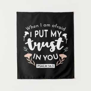 Tapiz Arte Cristiano Floral Oscuro - Salmo 56:3