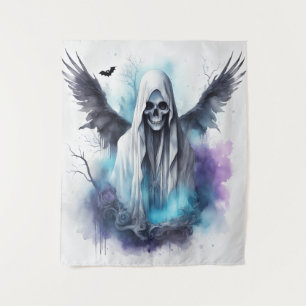 Tapiz Arte de Acuarela Gótico Fantasma de Halloween Mist
