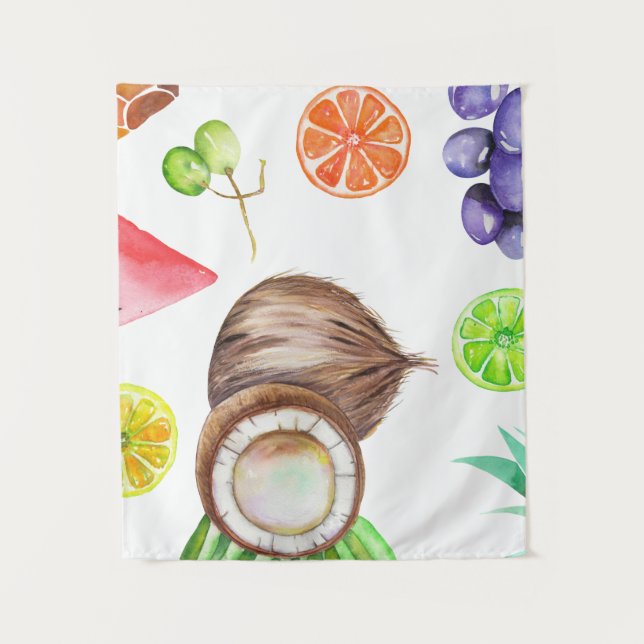 Tapiz Arte de acuarela tropical (Anverso)