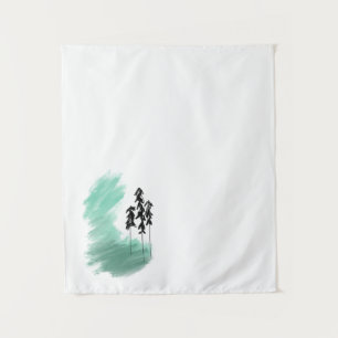 Tapiz arte de árbol verde escandinavo simple moderno men
