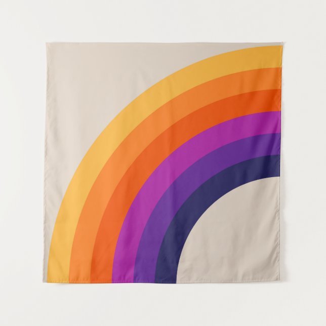 Tapiz Arte de arcoiris de estilo retro colorido (Anverso)