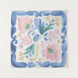 Tapiz Arte de azulejos mexicanos pastel