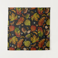 Arte de bordado. Patrón de otoño sin fisuras. Hoja