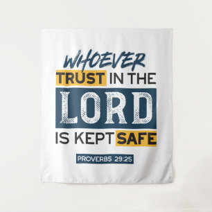 Tapiz Arte de cita bíblica - Proverbios 29:25 Confianza