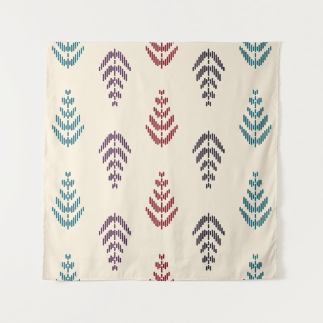 Tapiz Arte de fondo de la hoja étnica. Patrón sin foco e (Anverso)