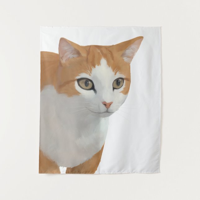 Tapiz Arte de gato ginger adorable (Anverso)