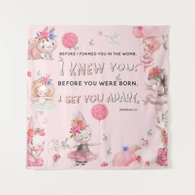 Tapiz Arte de guardería cristiana - Verso de la Biblia d (Anverso)