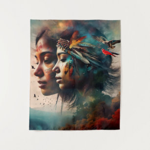 Tapiz Arte de guerrero nativo