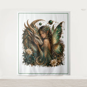 Tapiz Arte de Hada Dragón Mística