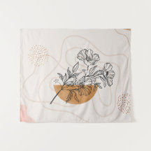 Arte de línea floral minimalista - Botánica abstra