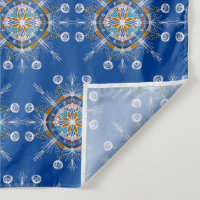 Arte de Mandala con mano azul y marrón boho