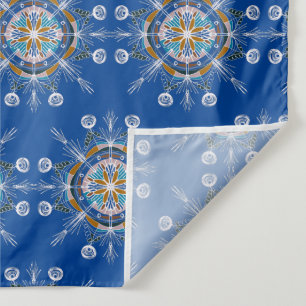 Tapiz Arte de Mandala con mano azul y marrón boho