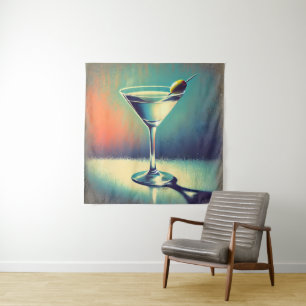 Tapiz Arte de Martini de Blues que Amo de Mitad de Siglo