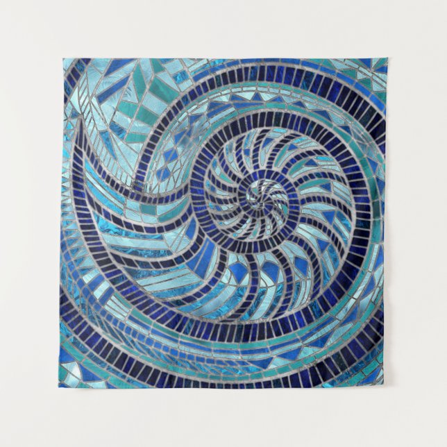 Tapiz Arte de mosaico de Nautilus Shell (Anverso)