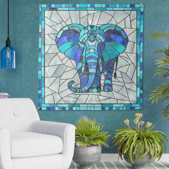Tapiz Arte de mosaico del Elefante Azul (Subido por el creador)