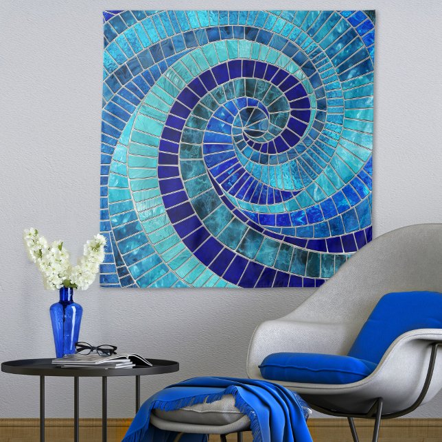 Tapiz Arte de mosaico en espiral oceánica (Subido por el creador)