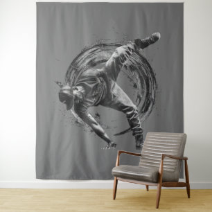 Tapiz Arte de movimiento monocromo de estilo urbano