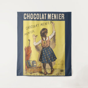 Tapiz Arte de niña francesa de Chocolat Menier de 1892