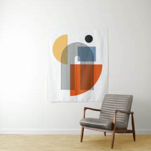 Tapiz Arte de pared abstracto geométrico de mediados de
